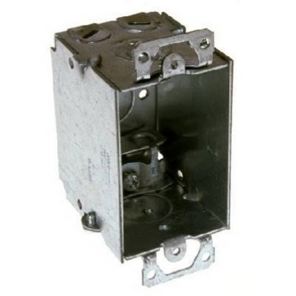 Racoorporated Electrical Box, 12.5 cu in, Switch Box, 1 Gang, Steel, Rectangular 518